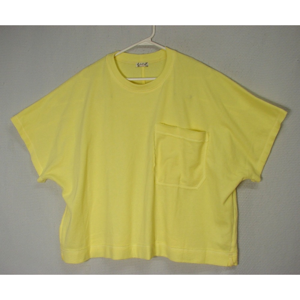Intimately Free People Top Terry Cloth Knit Yellow Oversized Cropped Boxy Small
